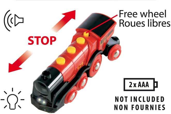 BRIO Igračka Velika crvena lokomotiva na baterije 33592 - detalj