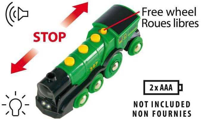 BRIO Igračka Velika zelena lokomotiva na baterije 33593 - detalj