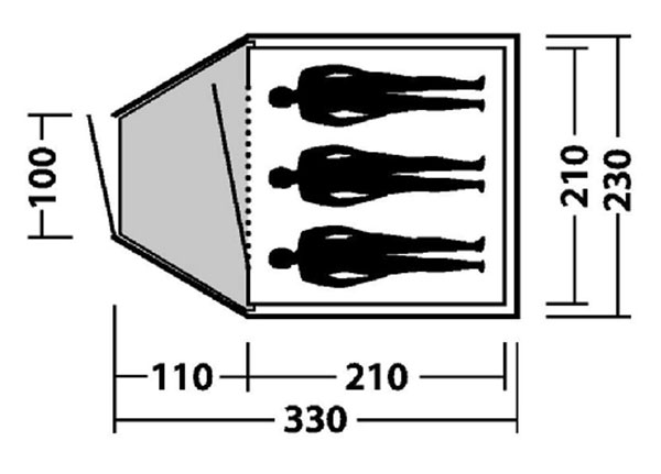 Šator za tri osobe Easy Camp Phantom 300 120126 - detalj