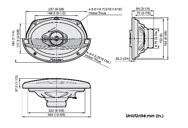 Pioneer koaksijalni zvučnici TS-A6913i - detalj