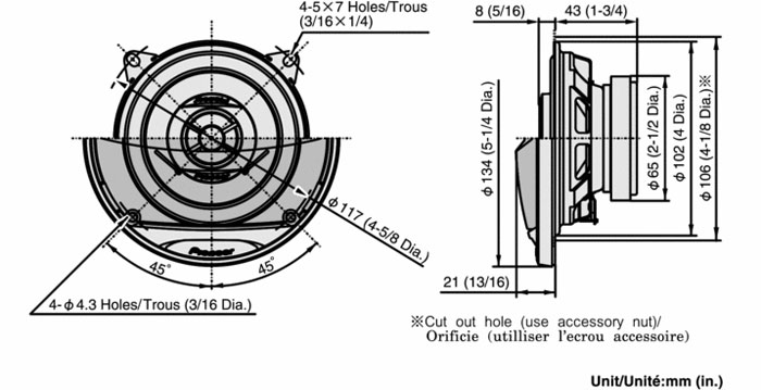 Pioneer zvučnici TS-G1012i - detalj