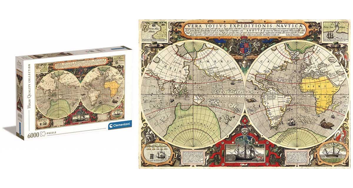 CLEMENTONI Puzzle Antique Nautical Map 6000 delova CL36526 - detalj