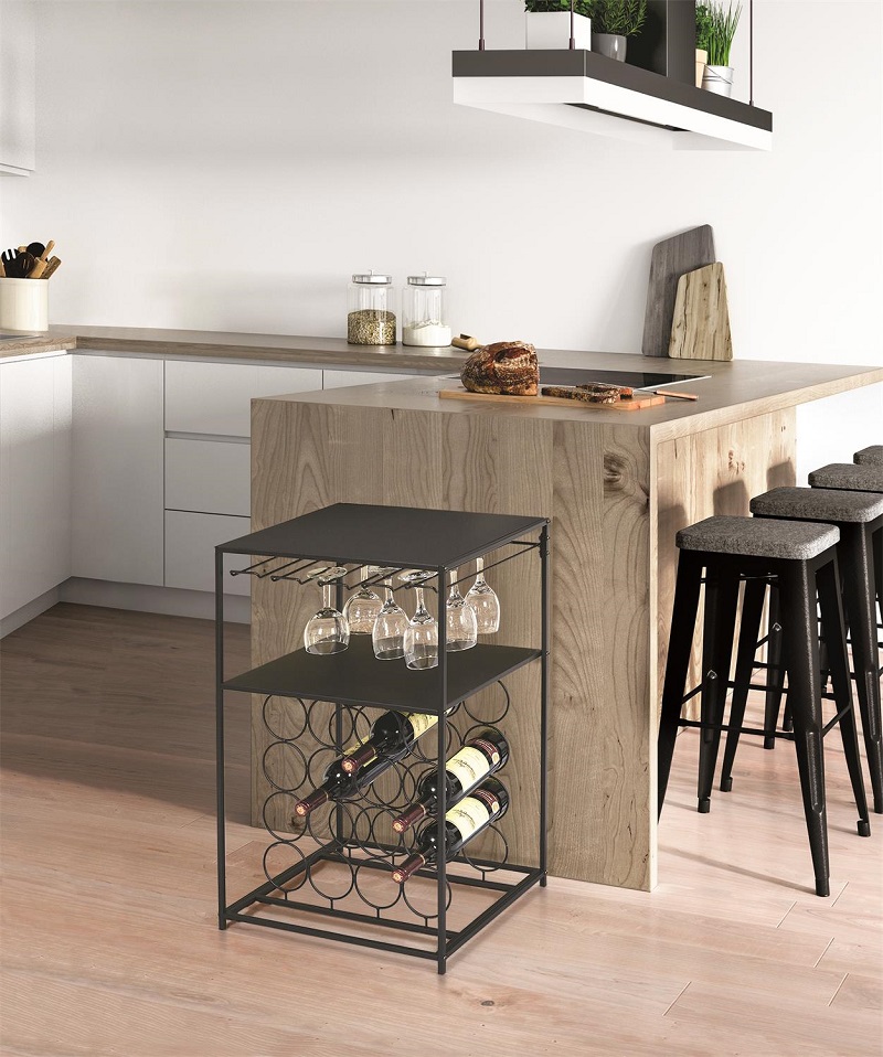 Mini bar Polica za vino sa držačem za čaše - detalj