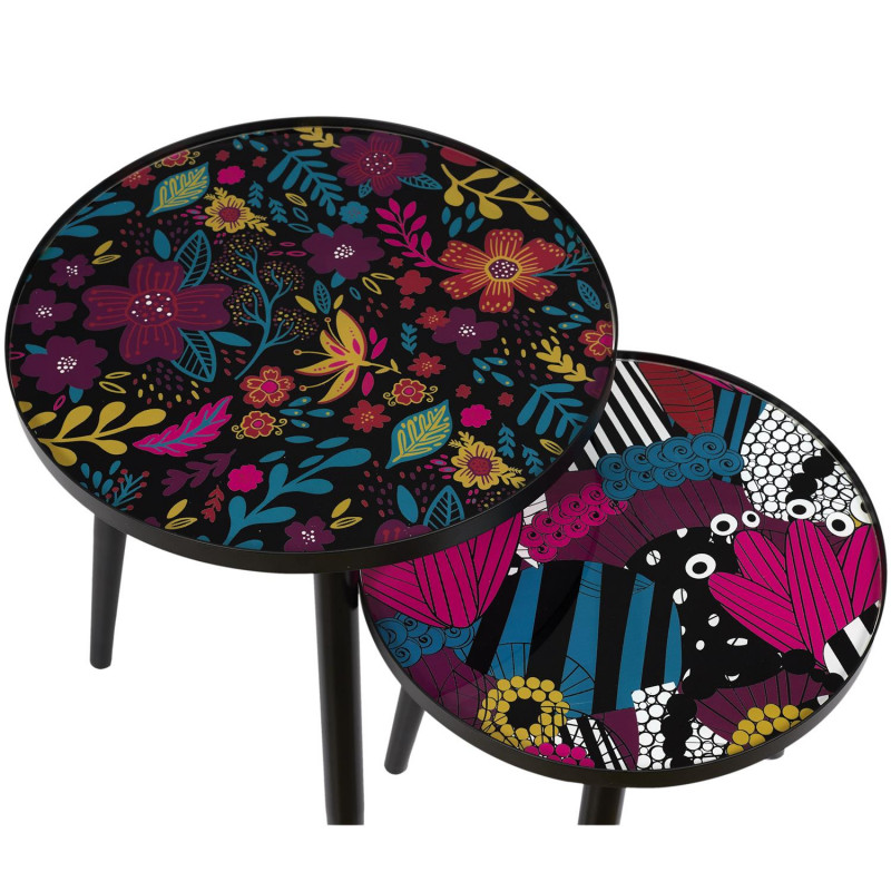 Set od dva klub stočića Patchwork - detalj