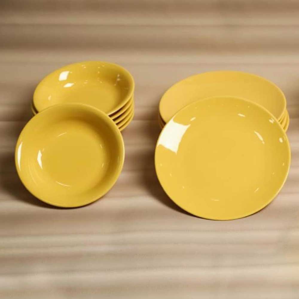 Servis za ručavanje od keramike Kutahya Harlek žuti 18 delova - detalj