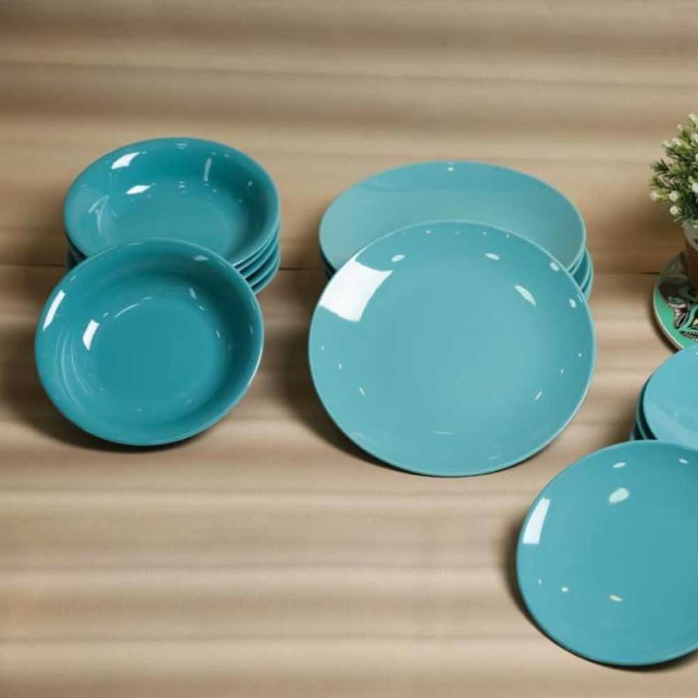 Keramički servis za ručavanje Kutahya Harlek tirkiz 18 delova - detalj