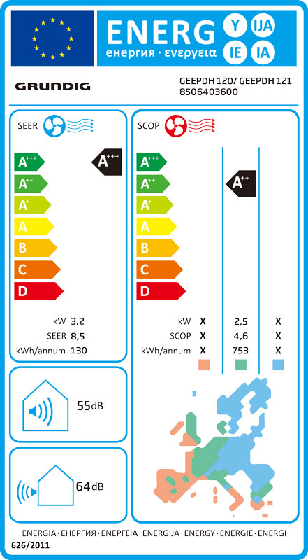 Inverter klima uređaj GRUNDIG Geepdh 120/ Geepdh 121 - detalj