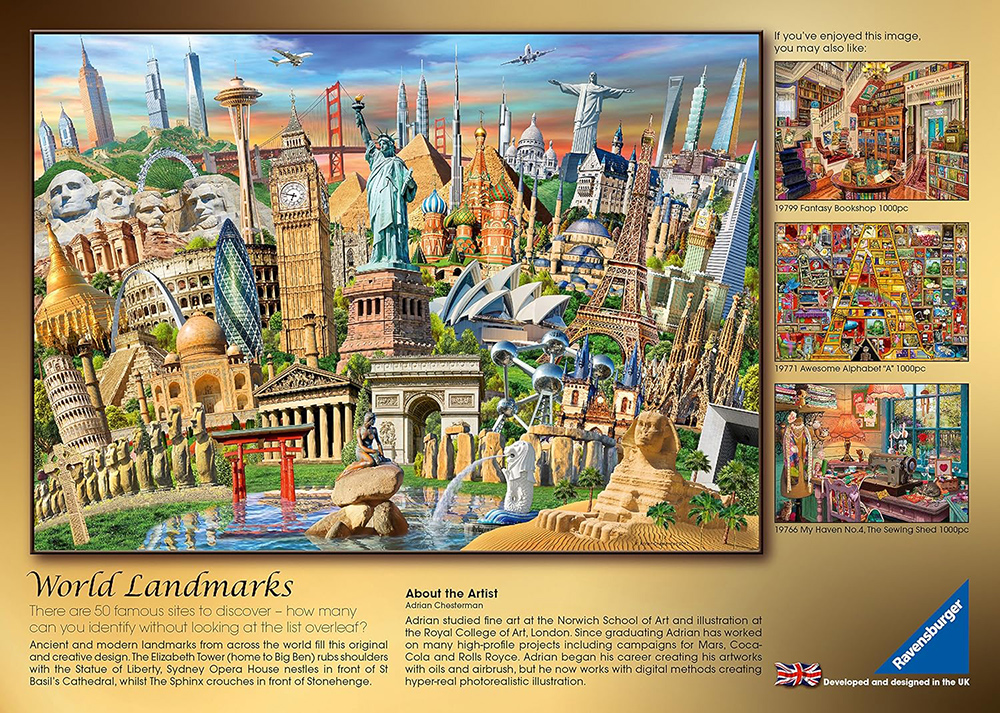 Puzzle slagalica 1000 delova Svetske znamenitosti Ravensburger 19798 - detalj