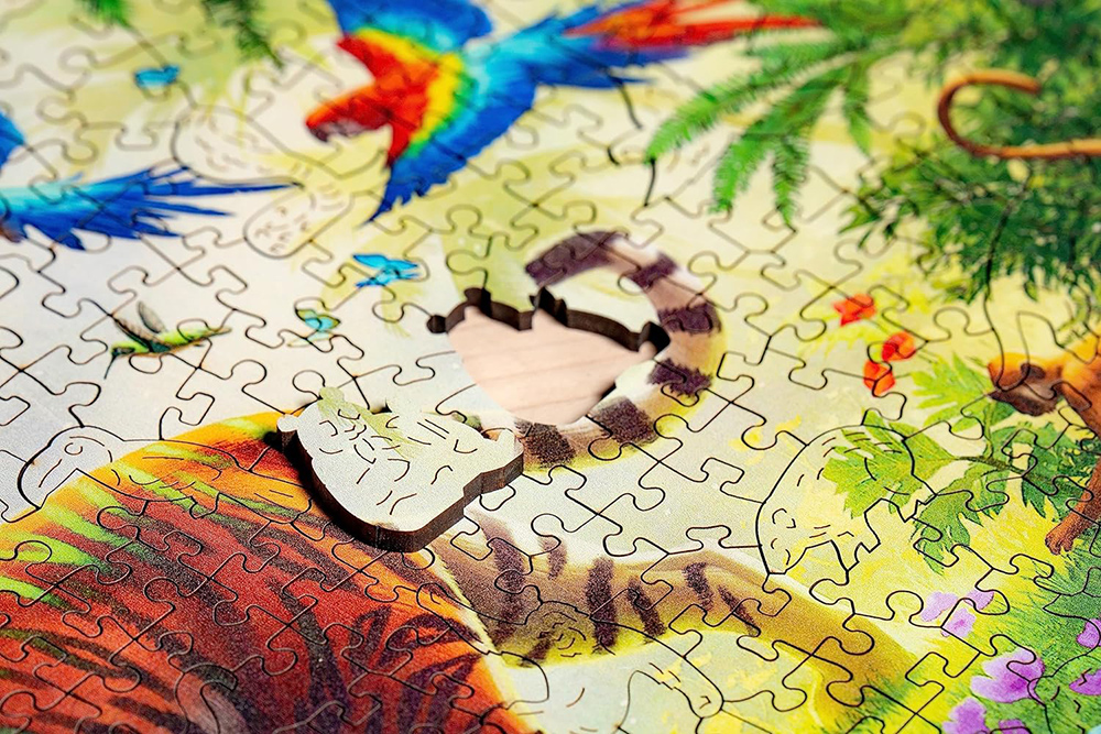 Drvene puzzle slagalica 500 delova za decu i odrasle Tigar Ravensburger 17514 - detalj