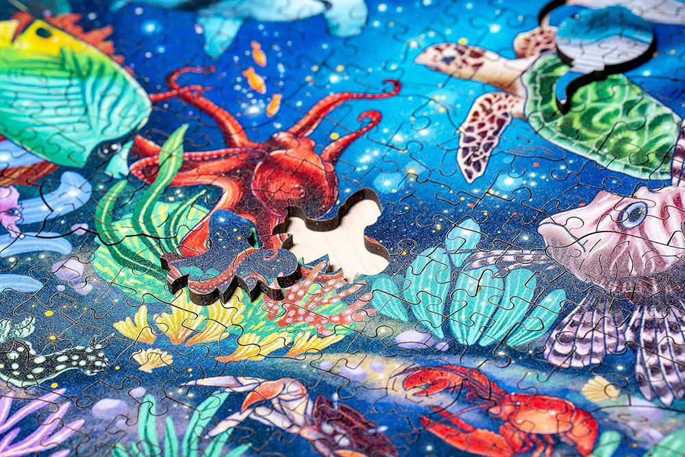 Drvene puzzle slagalica 500 delova za decu i odrasle Ispod mora Ravensburger 17515 - detalj