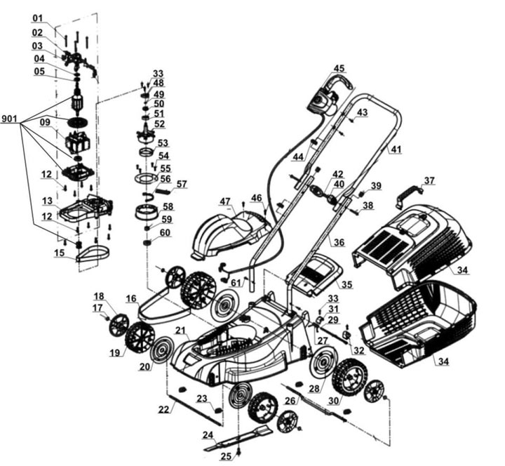 Einhell Električna kosilica za travu BG-EM 1030 1000 W 30 cm - detalj
