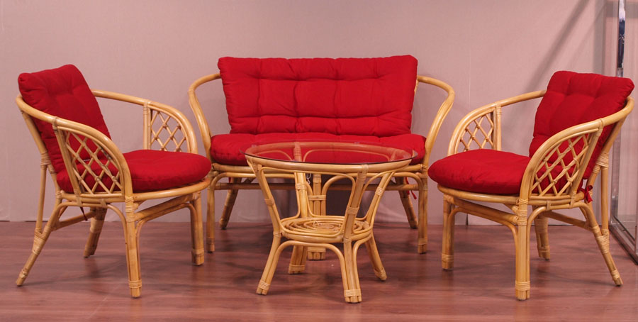 Garnitura od prirodnog ratana LoveIt Red - detalj