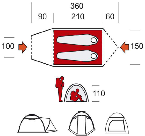 Šator Ferrino Australis 2 za 2 osobe - detalj