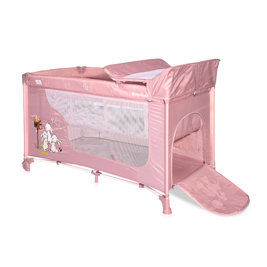 Lorelli Prenosivi krevetac za bebe Moonlight 2 nivoa Beige rose rabbits 10080412153 - detalj