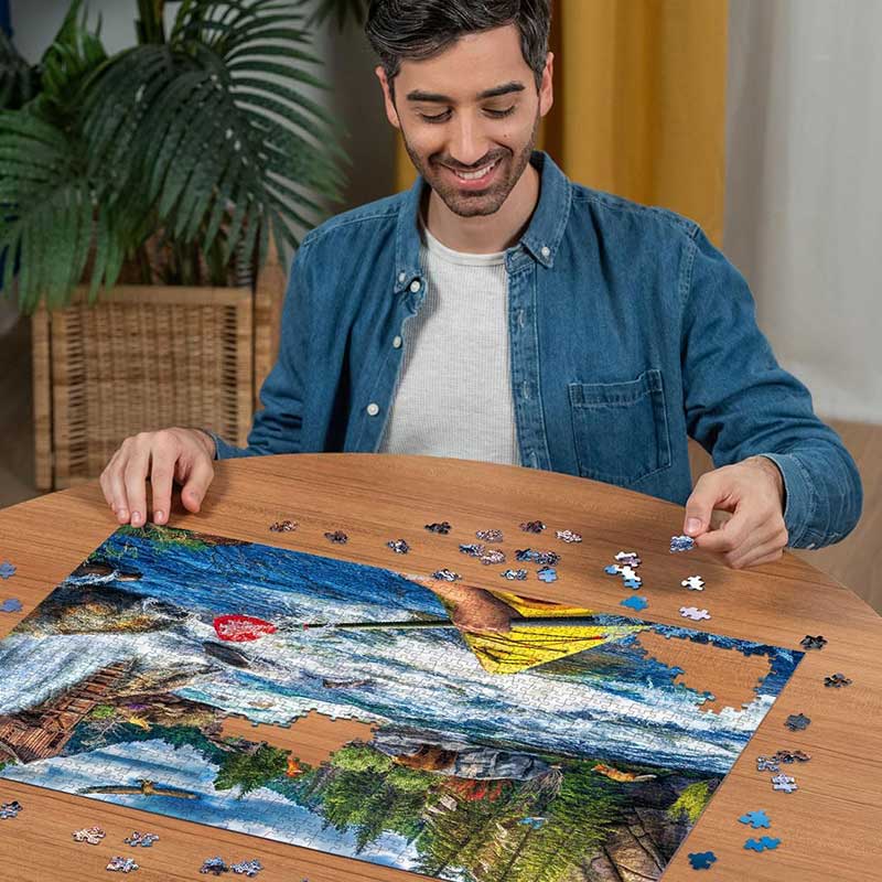 Puzzle 1000 delova Kajak na brzacima Ravensburger 12000514 - detalj