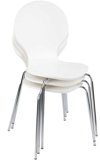 Četiri trpezarijske stolice Daria hrom/bela - detalj