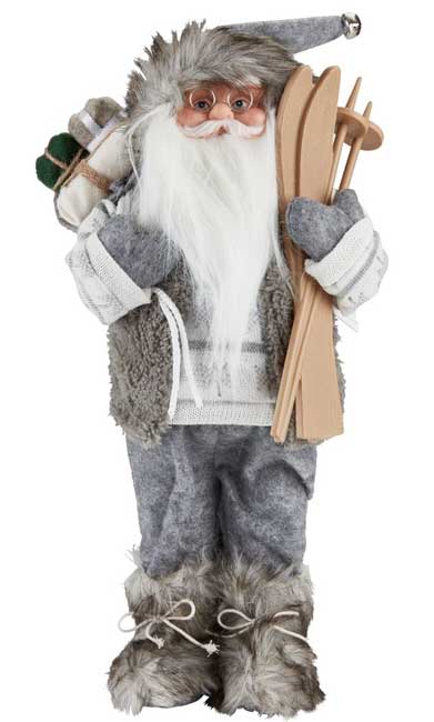 Novogodišnji ukras Deda Mraz Bergmann V41cm bela - detalj