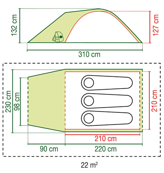 Šator Coleman Alaska Titanium 3 za tri osobe 205496 - detalj