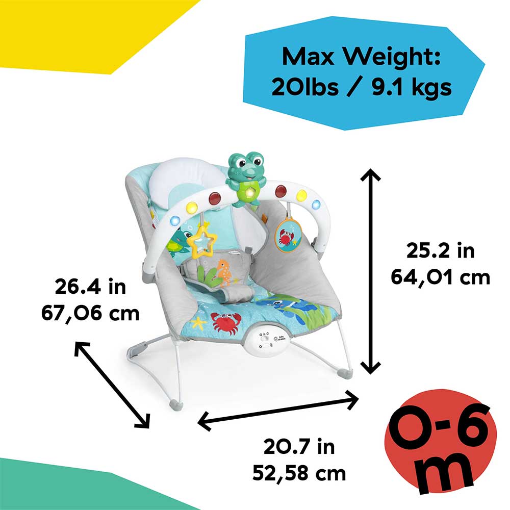 Bebi ležaljka sa njihanjem i vibracijom Ocean Explorers Kick to It Neptune Baby Einstein™ 13102 - detalj