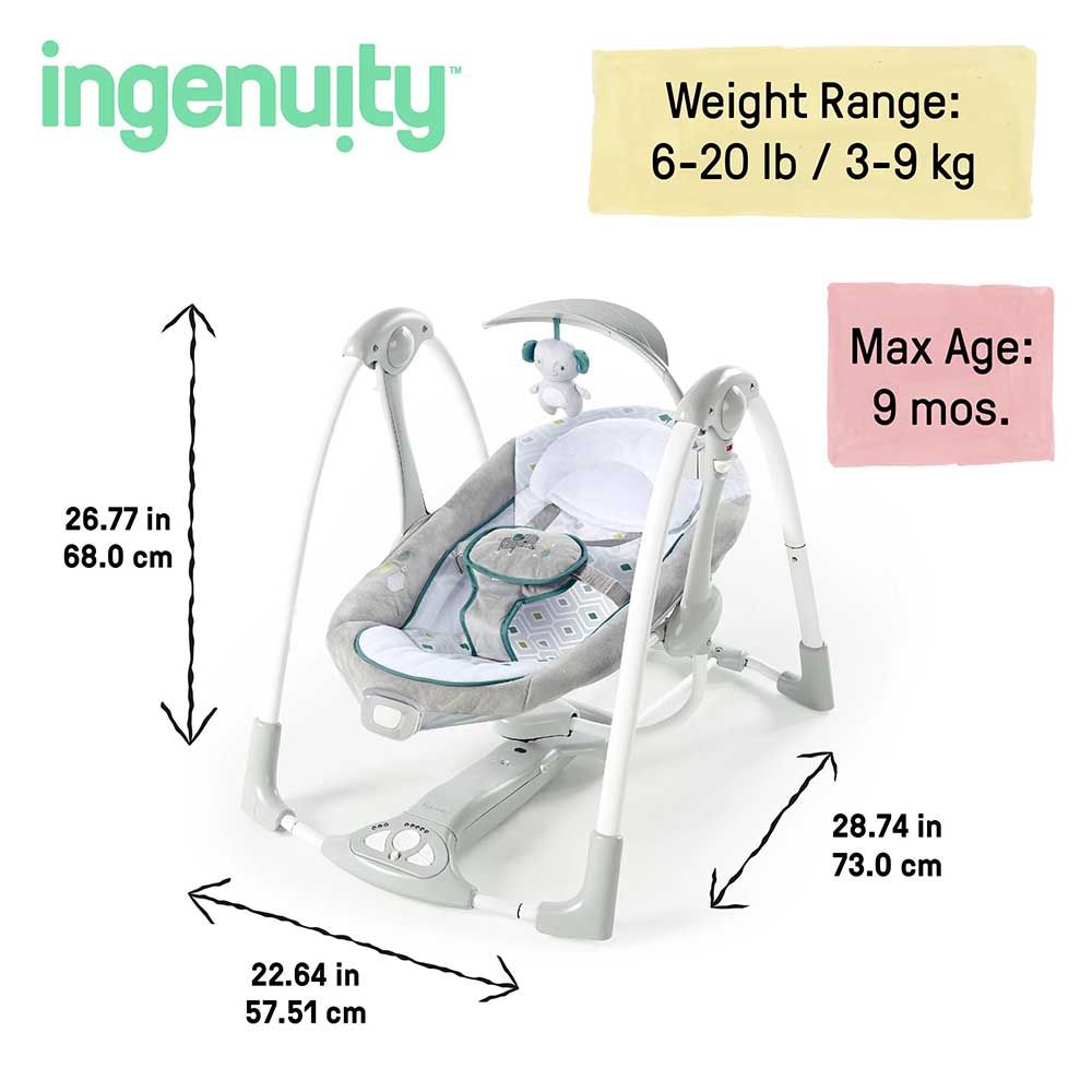 Bebi ljuljaška sa melodijama i kablom ConvertMe Nash Ingenuity™ 12055 - detalj