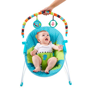 Bright Starts Ležaljka za bebe sa vibracijom Zoo priče - detalj