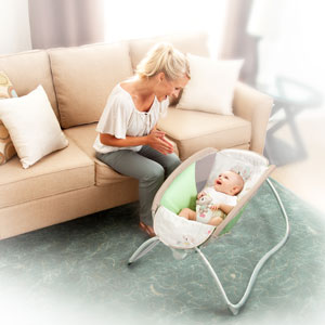 Bright Starts Kolevka - ležaljka za bebu zelena - detalj