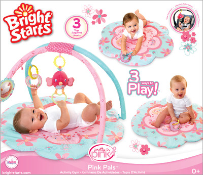 Bright Starts Podloga za igru za bebe Ružičasti Drugari - detalj