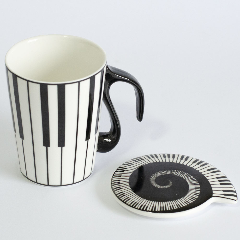 Porcelanska šolja sa poklopcem 250ml Piano - detalj