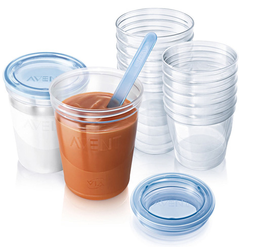 Avent Set 20 kom. čašica za hranjenje i čuvanje hrane - detalj