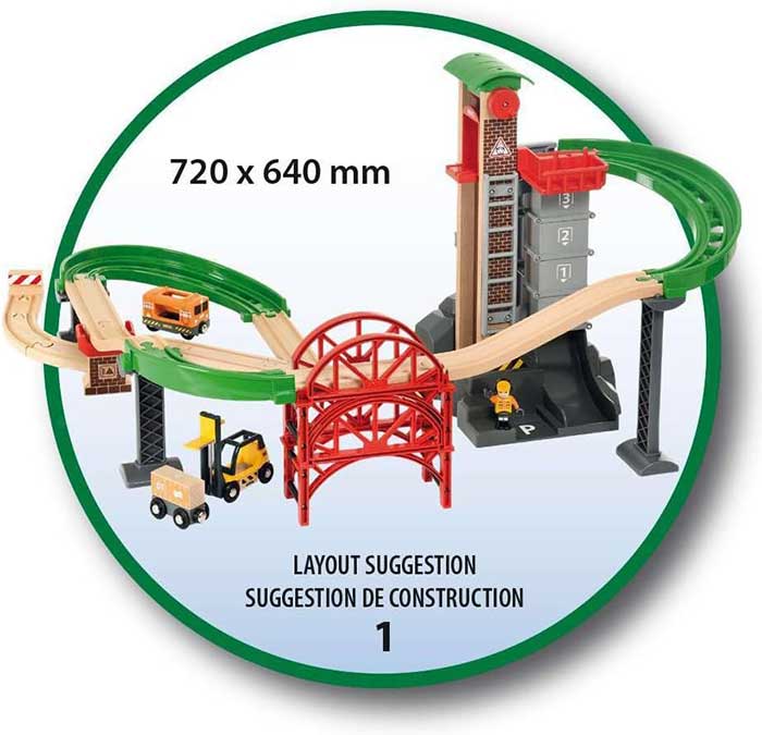 BRIO Igračka Skladište sa prugom i liftom 33887 - detalj
