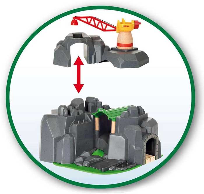 BRIO Igračka Planinski tunel i dizalica 33889 - detalj