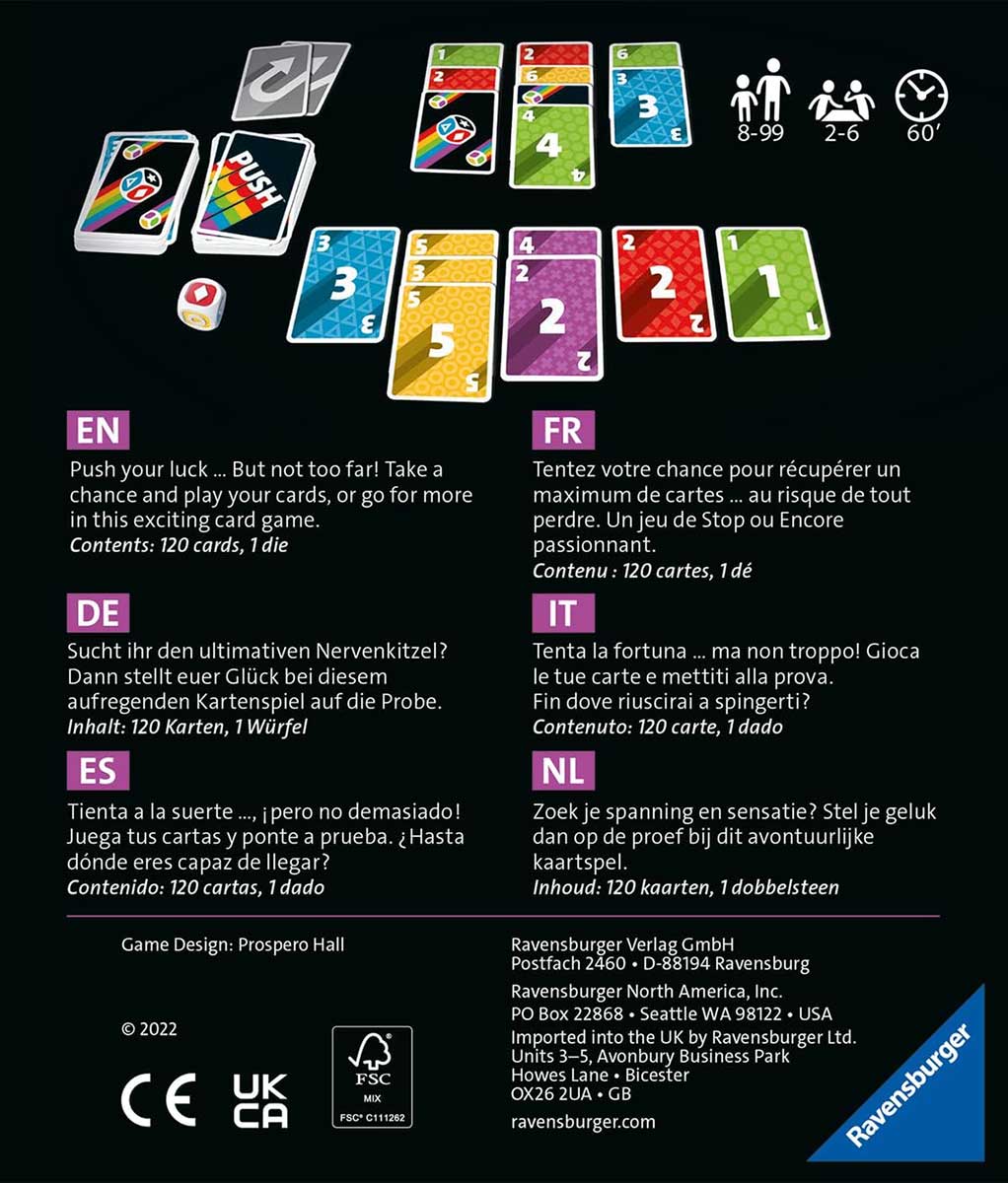 Društvena igra sa kartama Push Ravensburger 26828 - detalj