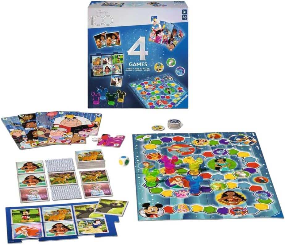 Društvene igre Komplet od 4 Disney 100th Anniversary Ravensburger 22341 - detalj