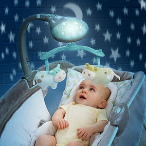 InGenuity by Bright Starts Kolevka - ležaljka za bebe sa projektorom, muzikom i vibracijom Moonlight In Emerson Deluxe - detalj