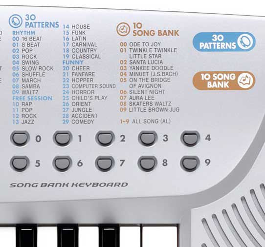 Casio SA-75 - dečija klavijatura sa mikrofonom - detalj