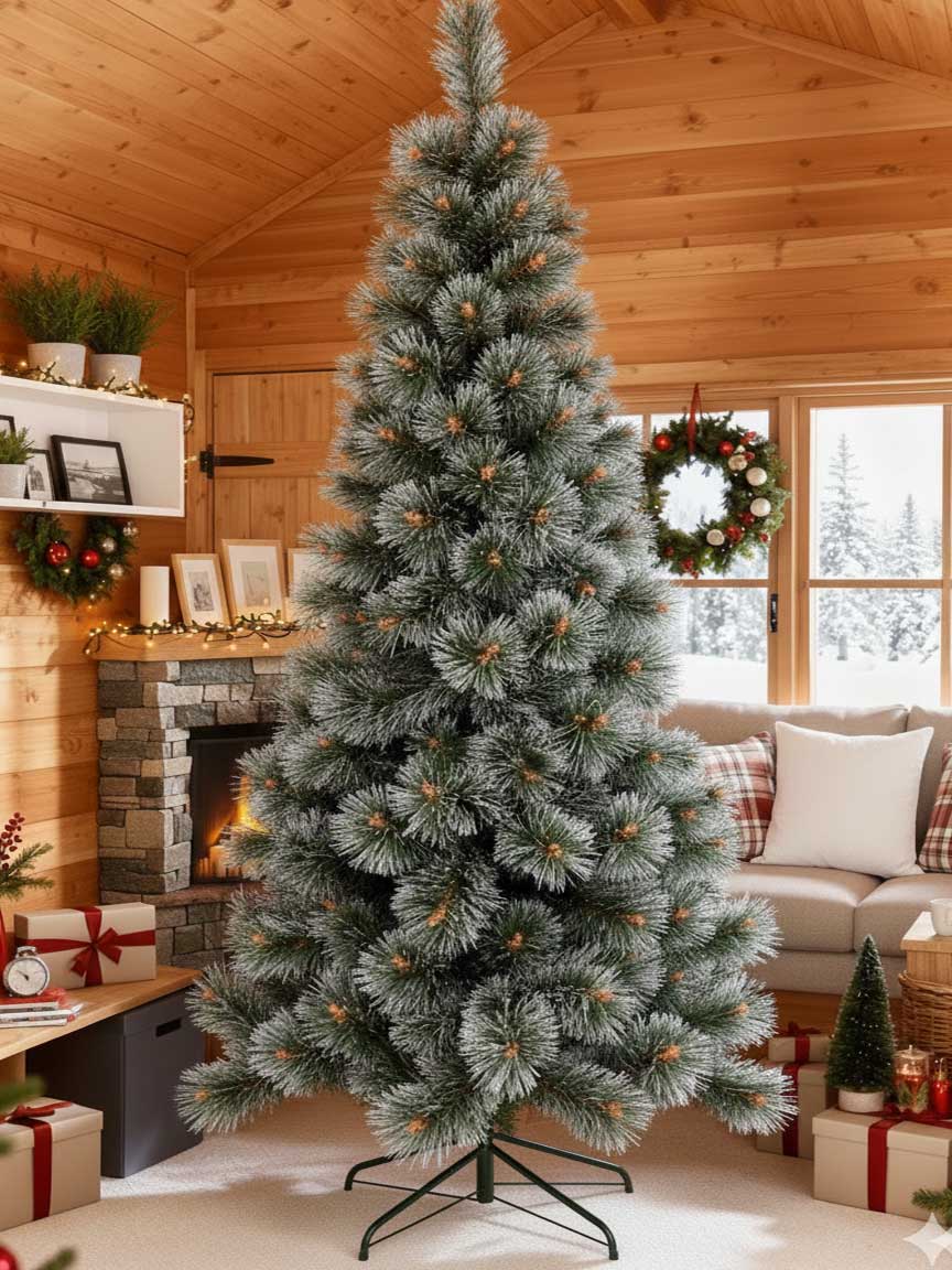 Novogodišnja Jelka - Stjordal - Gusta Sa Belim Vrhovima - Mraz - 180 cm - detalj