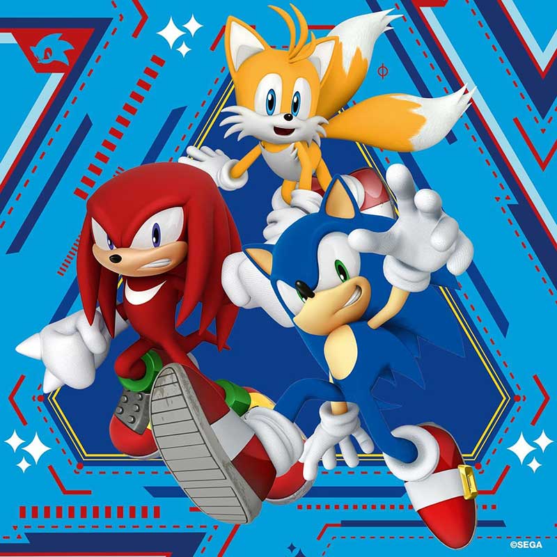 Slagalice puzzle za decu 3x49 delova Sonic the Hedgehog Ravensburger 12001133 - detalj