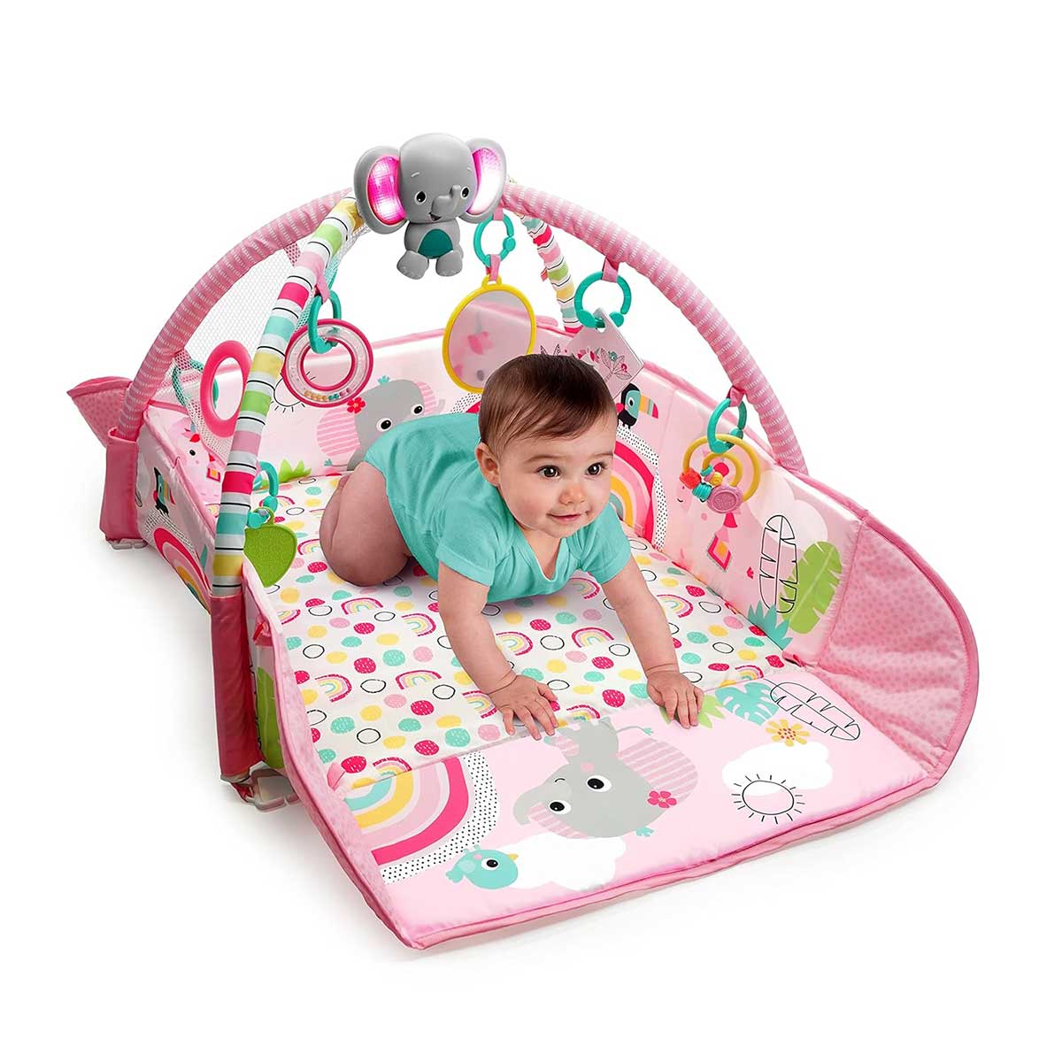 Bright Starts™ Gimnastika za bebe i bazen sa lopticama Rainbow Tropics 12625 - detalj