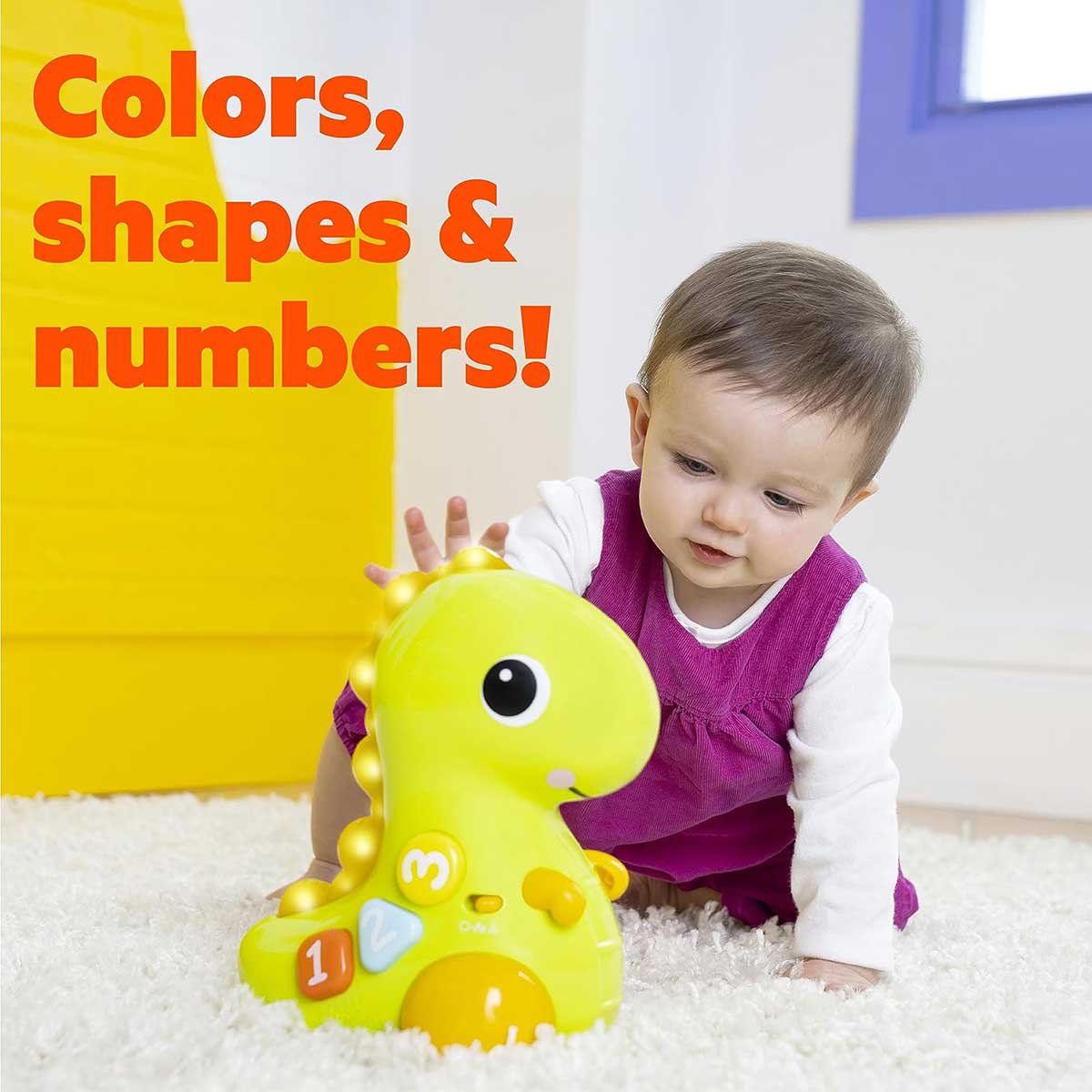 Bright Starts™ Muzička igračka za bebe Go n Glow Dino 12506 - detalj