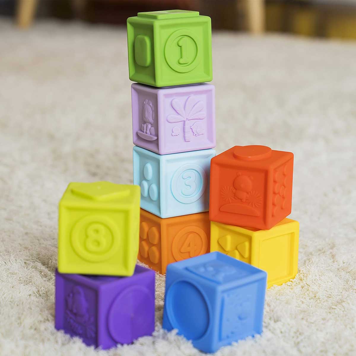 Bright Starts™ Gumene kocke za bebe Kaleido Cubes 9 komada 12616 - detalj