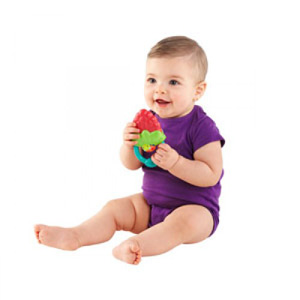 Bright Starts Vibrirajuća glodalica za zubiće Jagoda / Banana - detalj