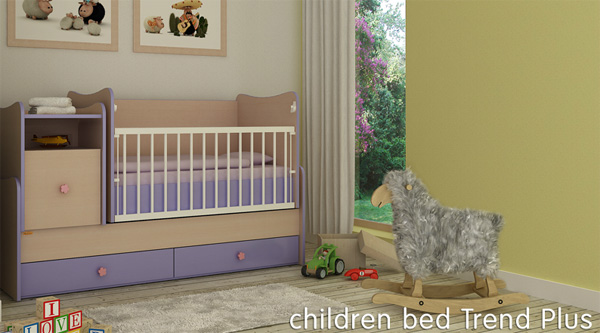 LorelliDrveni krevetac za bebu Trend Plus Oak - detalj