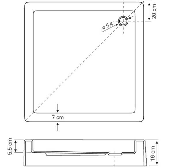Tuš kada Tisa 90x90 - detalj