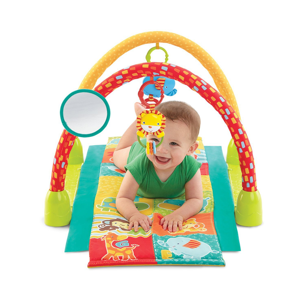 Bright Starts 3u1 Bebi gimnastika - tunel - prostirka za igru Jungle Fun - detalj