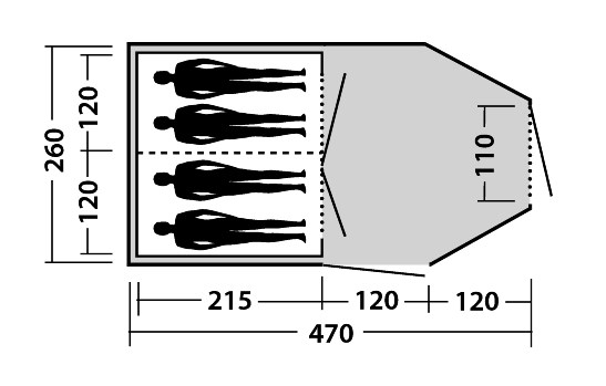 Šator za četiri osobe Easy Camp Wilmington 400 120134 - detalj