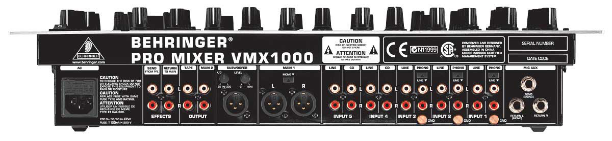 Behringer PRO MIXER VMX1000 - DJ mikseta - detalj