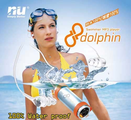 NU Dolphin Vodootporni mp3 player - detalj