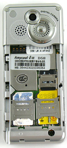 Mobilni telefon DualSIM Anycool D58 - detalj