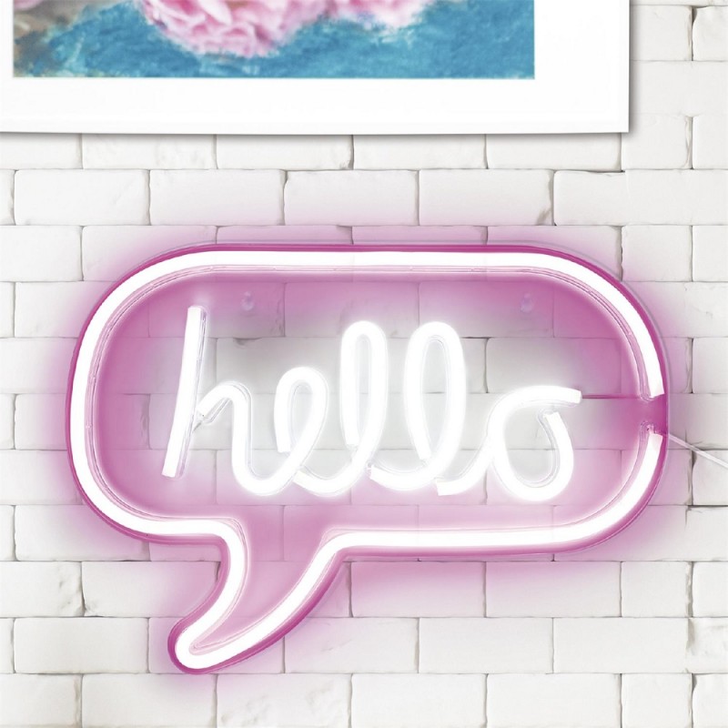 Dekorativna zidna lampa Neonski znak Hello - detalj