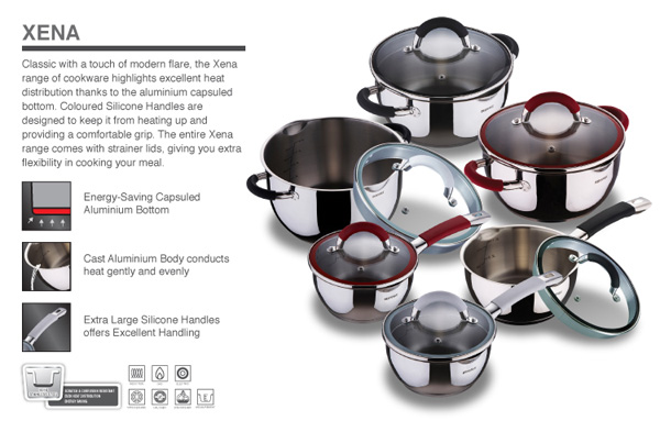 Bergner Šerpa sa poklopcem 3.5l Xena red BG-9827-RD - detalj